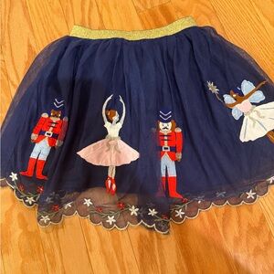 Mini Boden Navy Skirt with Gold Trim